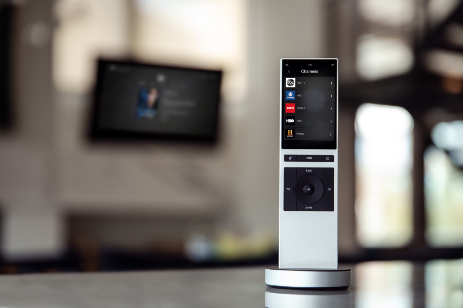 Smart living room with a home control remote
